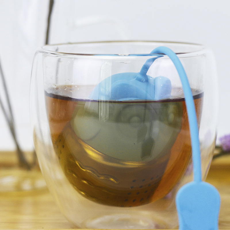 Infusor de té de silicona con filtro de fugas creativo