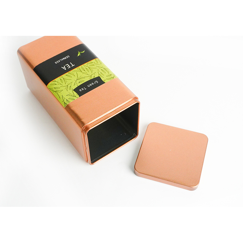 Individualizuota kvadratinė skardinė arbatos dėžutė