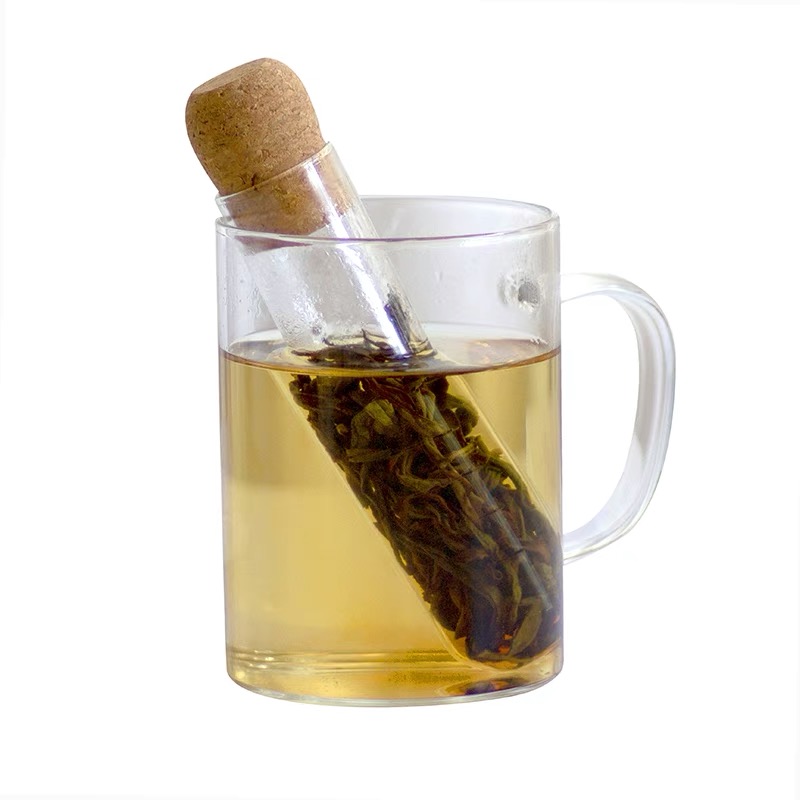 Okolju prijazen čaj Infuser Test Tube Cedilo Čajna steklena cev