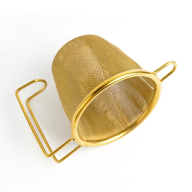 Bakin Karfe Tea Infuser Tace Tare da Hannun Rana Micro Filter