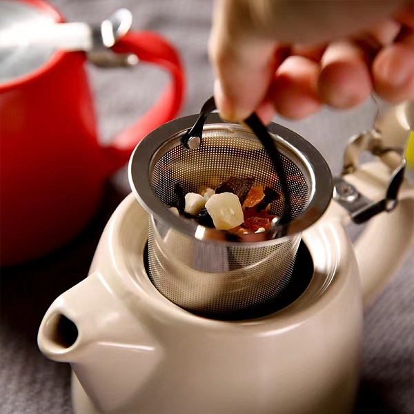 Chinese ceramic teapot with infuser