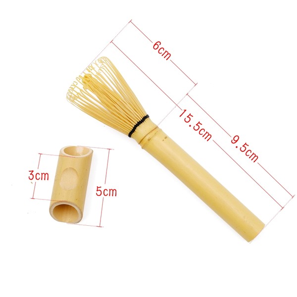 Bamboo Matcha Whisk &ndash; Purple&White Bamboo Long Handle 80 Prong