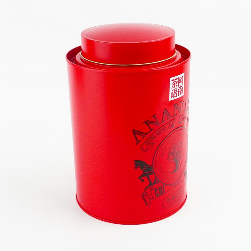 Red Food Storage Tin Can