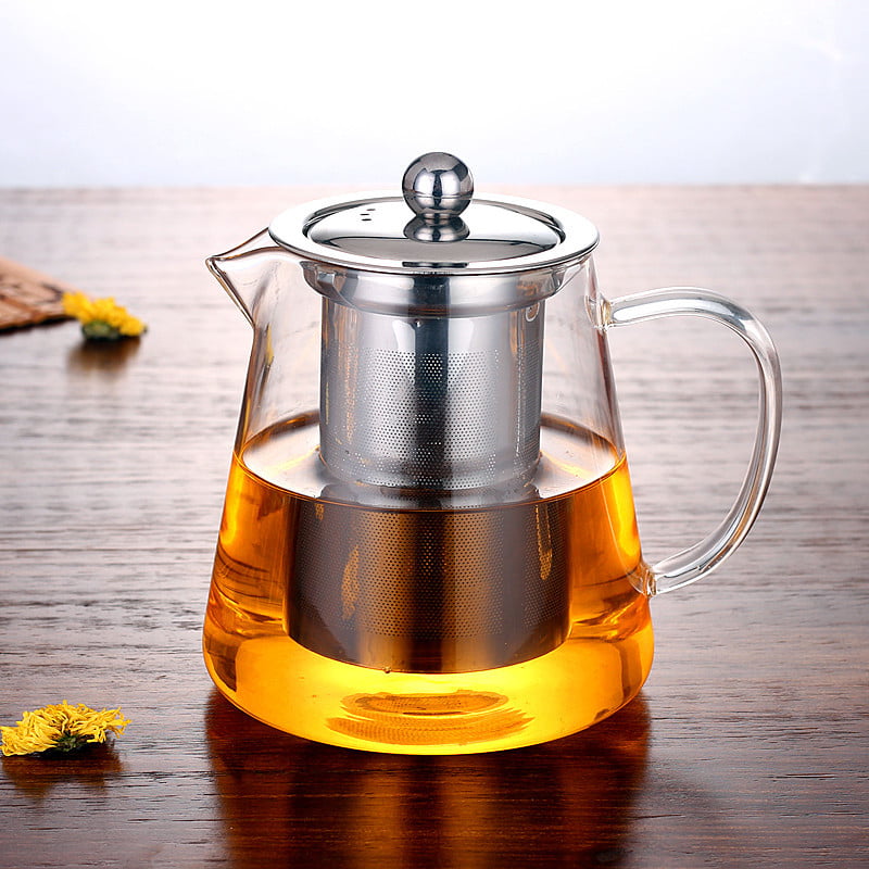 Thick stainless steel glass teapot